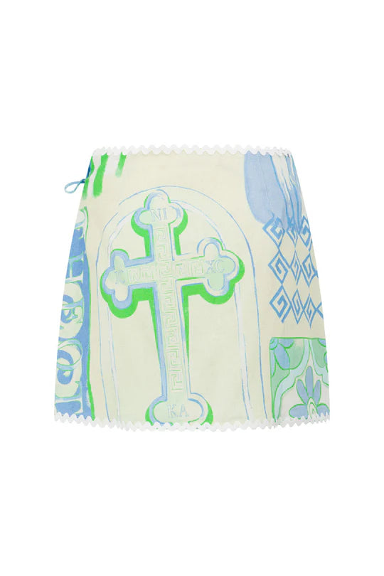 Diaz Skirt And Shirt Co-Ord Set - Theotokos Ocean